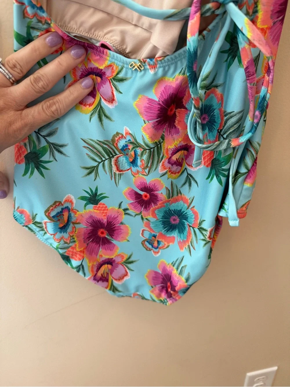 PQ Kids Turquoise Junie Side Cut Out One Piece Swimsuit size 14/16 NWT